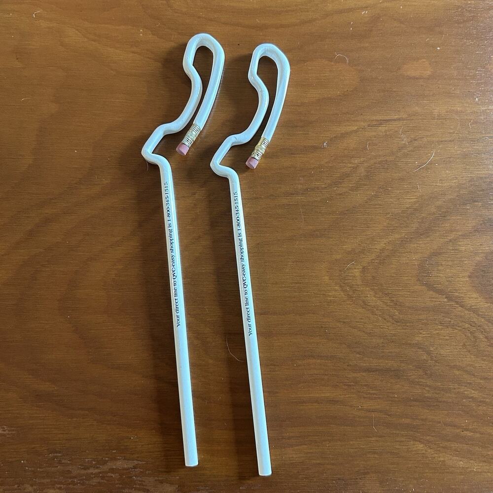 Vintage QVC Advertising Pencils Phone Shaped Unused White Office Supply